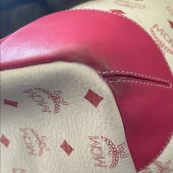 MCM Pink and Cream Tote Bag - Picture 8 of 14